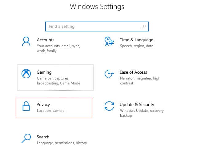 windows setting win 10