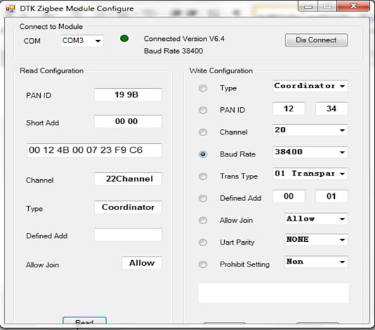 cau hinh module zigbee drf1605h