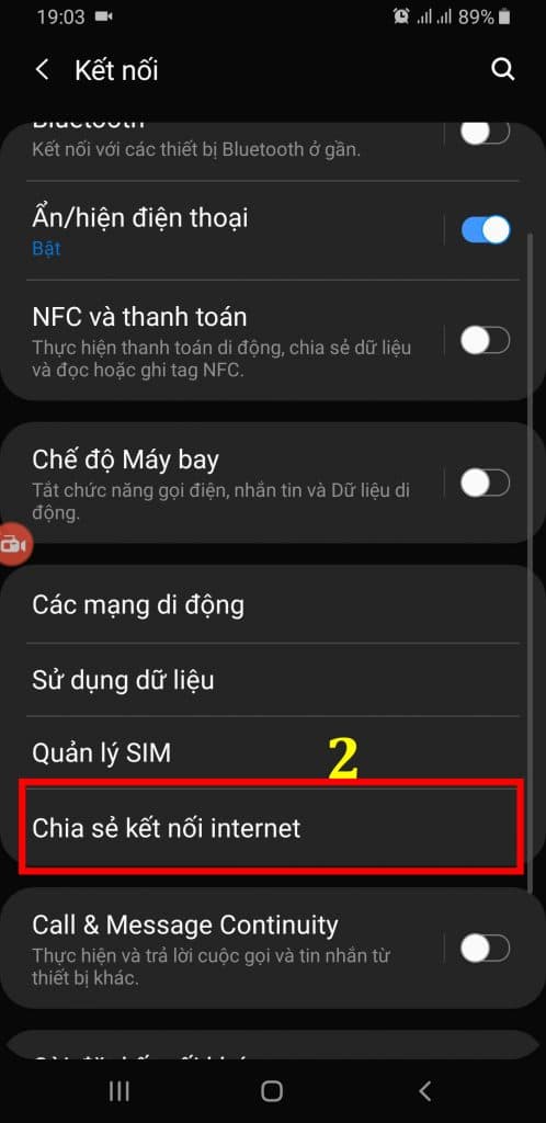 cách phát wifi trên samsung