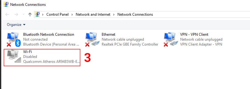 Bật kết nối wifi trên máy tính
