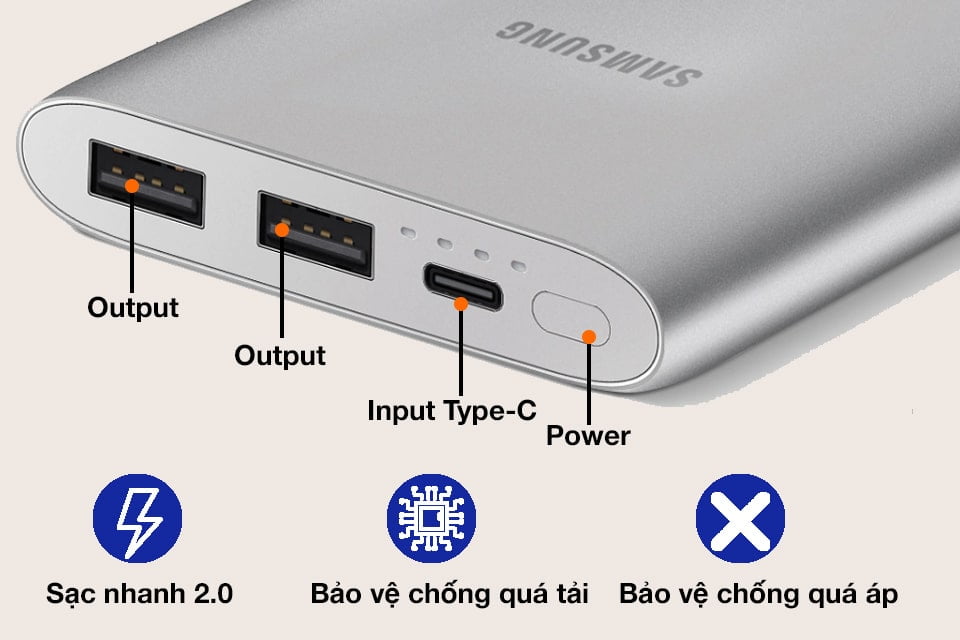 sạc dự phòng samsung 10000mah