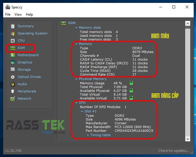 kiểm tra chuẩn RAM trên máy tính