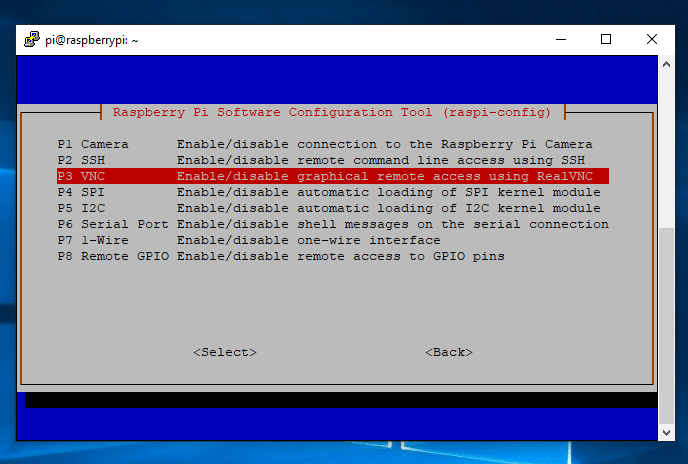 bật phần mềm VNC raspberry pi